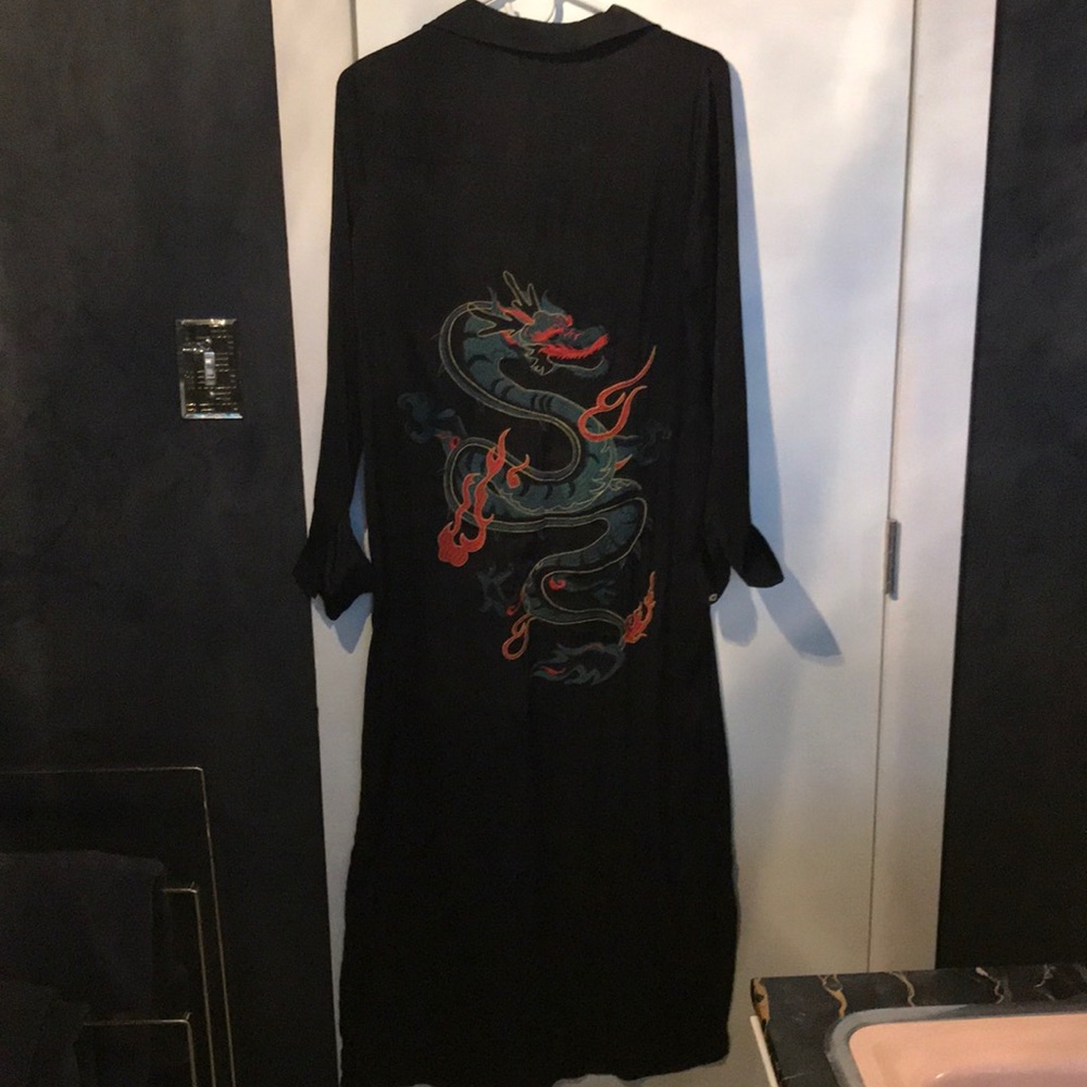 Silky Embroidered Duster